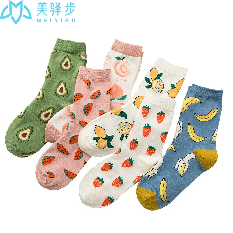 Women's Cotton Fruit Socks 12 PAIRS PER SET Spring and Summer Socks Japanese Series