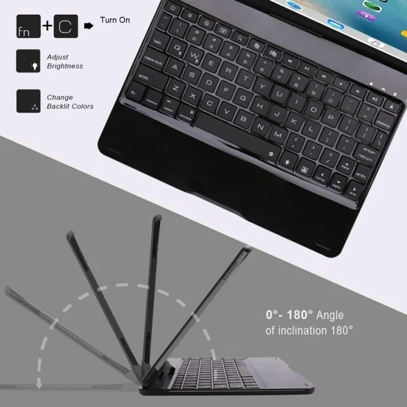 7 цветов Backlits Клавиатура чехол Алюминий Обложка для ipad Pro 10 5 &quotдля Air 1 2 Mini 3 4 9