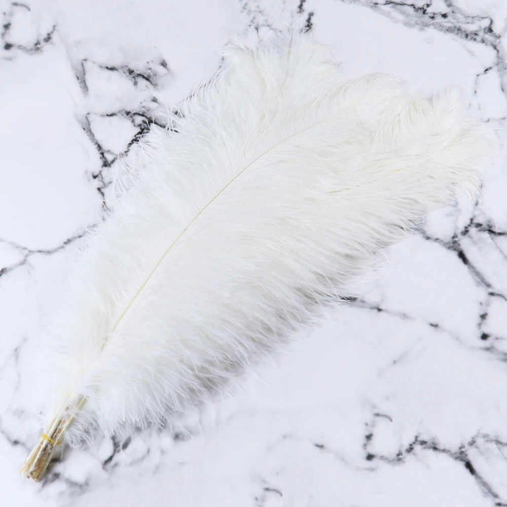

10pcs/batch White Ostrich Feather Real Feathers 40-75cm/16-30 inch Family Wedding Party Crafts Feather Decoration Wholesale