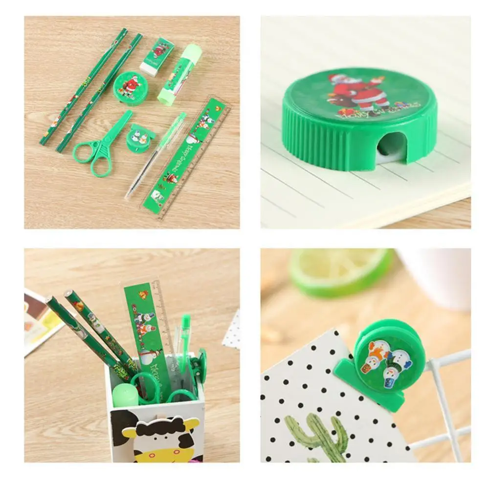 7 шт./компл. Многофункциональный стационарный набор карандашная линейка ластик