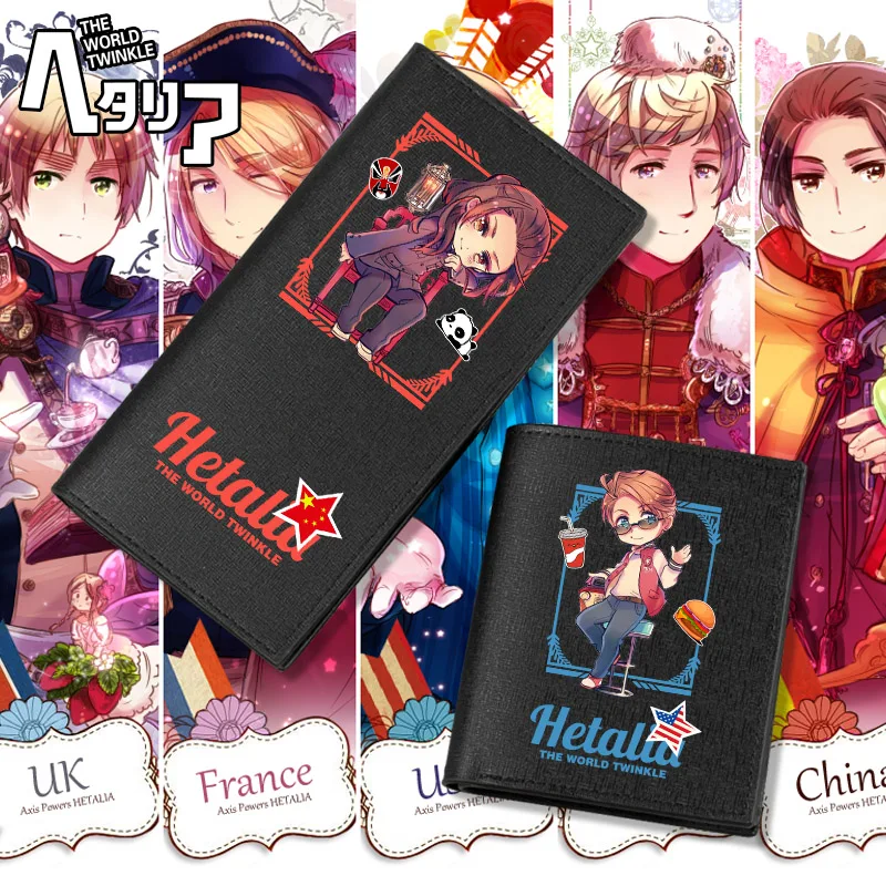 

С рисунком из аниме «хеталия и страны оси Ванг Яо Косплэй длинный короткий кошелек из искусственной кожи складной кошелек печати держатель ...