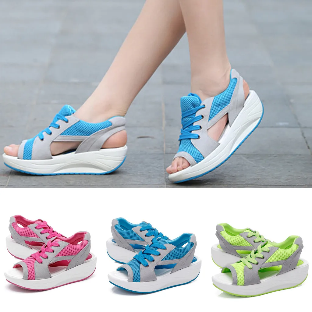 

2019 Women Fashion Sandals Ladies Fish Mouth Thick Bottom Increase Shoes Casual Slip On Woman Peep Toe Beach Shoes 94123