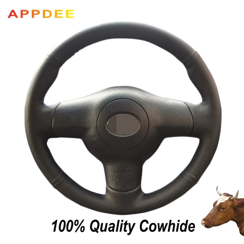 APPDEE черная натуральная кожа чехол рулевого колеса автомобиля для Защитные чехлы