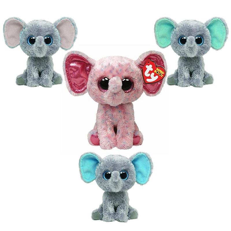 15 см Ty Beanie Элли блестящие большие глаза слон плюшевая игрушка милая супер мягкая