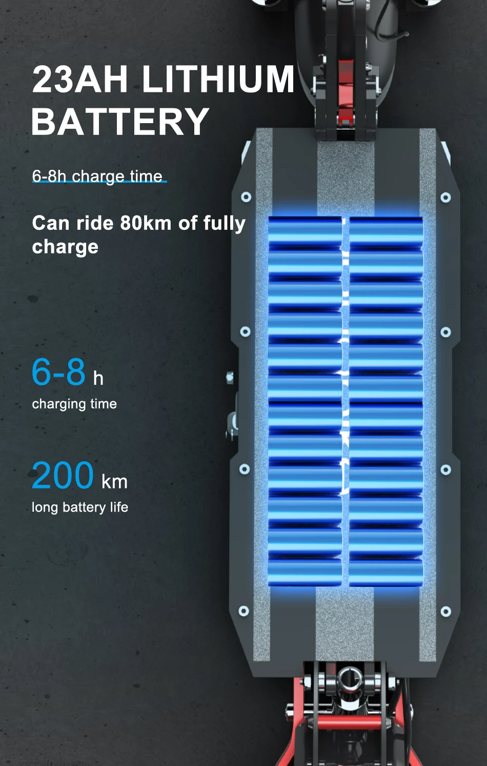 Janobike электрический скутер с сидением 2400 Вт двойной двигатель 10 дюймов шины 52 в