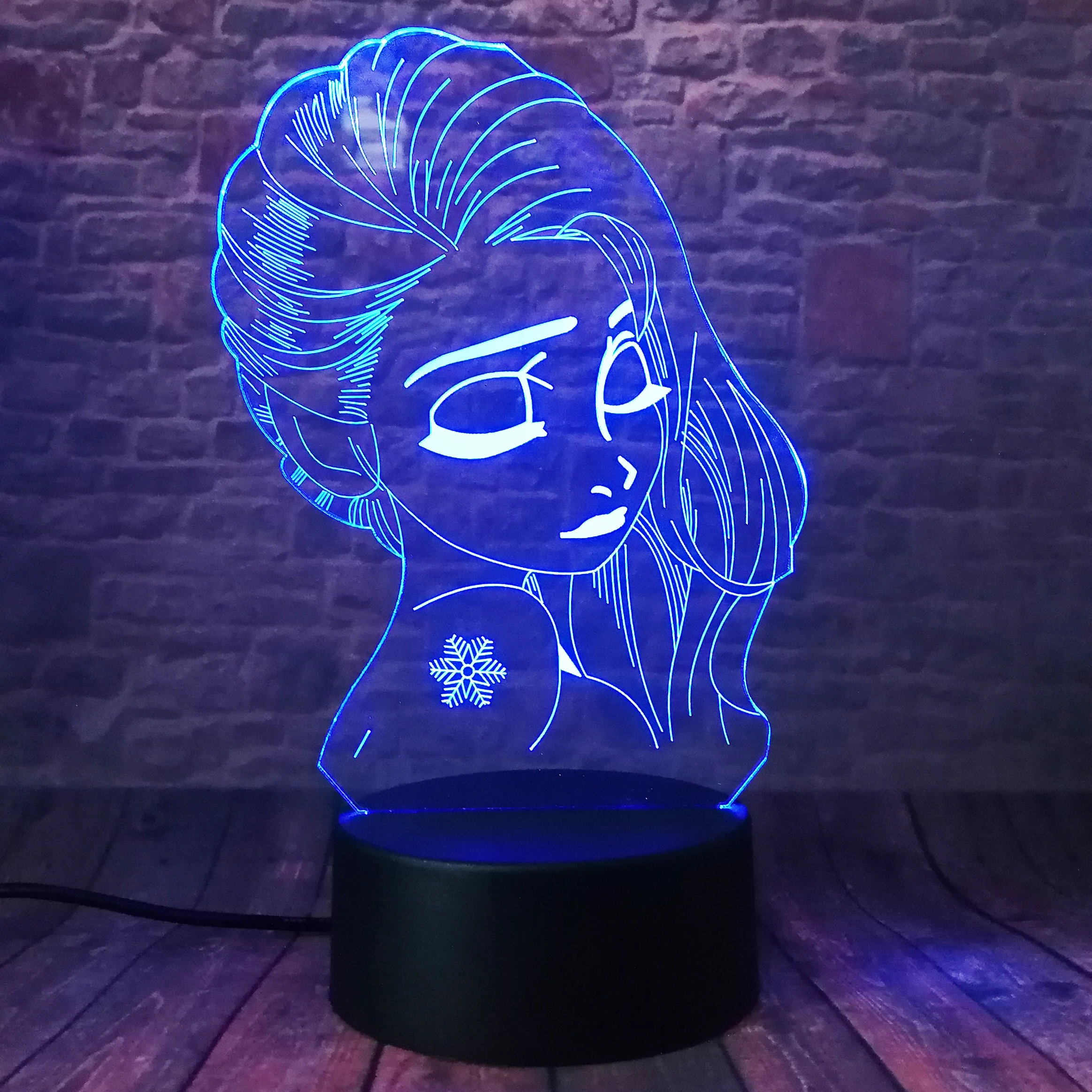 Феи Снежная королева Эльза из арендель фигурка СВЕТОДИОДНЫЙ Ночник светильник 7