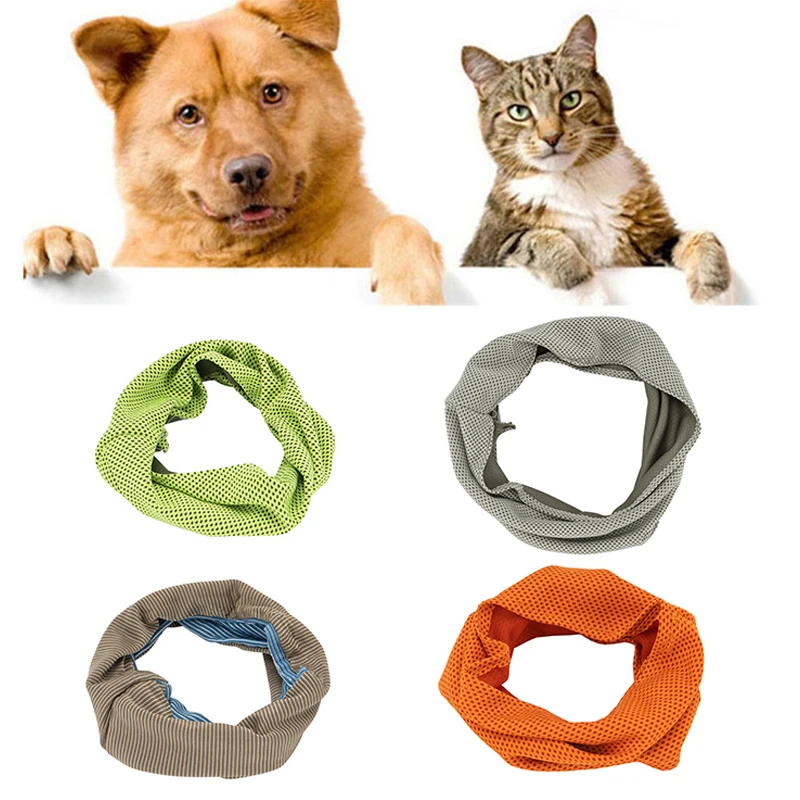 

Pet Cooling Bandana Summer Dog Instant Ice Cold Scarf Bulldog Towel Wrap Neck Dogs Ice Silk Triangle Scarf 2021 Pet Products