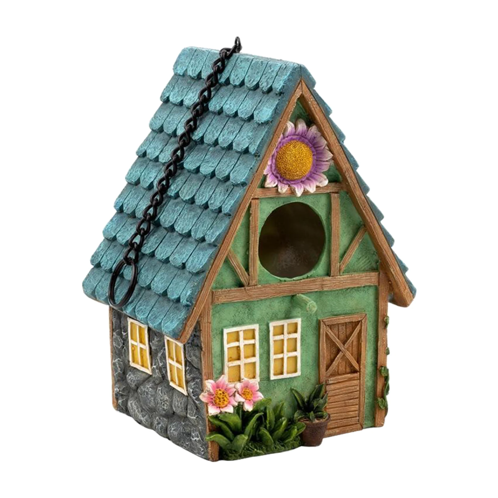 Pintados à Mão Casa para Pequenos Colorido Birdhouse País Pássaro Pássaros Ing