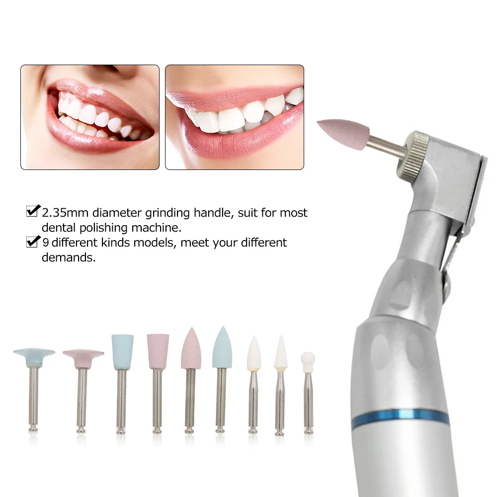 1 Set Teeth Whiting Composite Low-speed Dental Polishing Kit Light-cured Resin Silicone Rubber Ceramic Polishers |