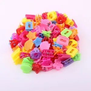 Модная Маленькая Шпилька для девочек, яркие цвета, пластиковые мини-Когти для волос, милые бабочки, сердце, цветок, звезда, заколки для волос, очаровательные