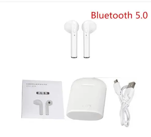 I7s TWS Беспроводные Bluetooth мини гарнитуры наушники 5,0 наушники с микрофоном для Iphone samsung S6 S8+ Xiaomi huawei LG ios телефонов - Цвет: charge box white5.0