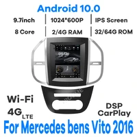 4core android 10 0 tesla screen car multimedia gps navigation for mercedes bens vito 2016 2020 radio stereo 4g let wifi carplay