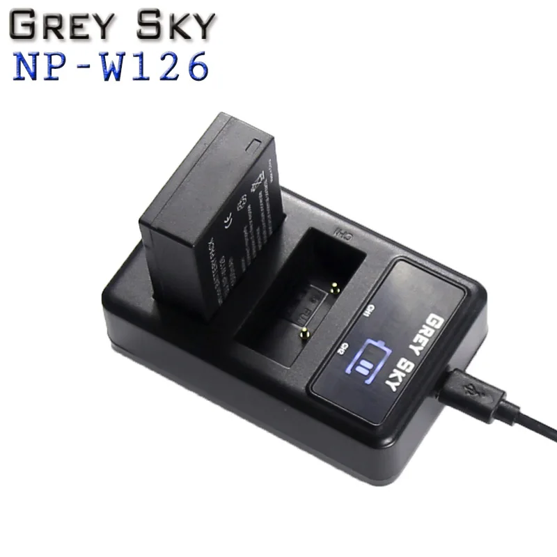 Charger and 1battery 2 шт. 1500 мАч NP-W126 NP W126 NPW126 батареи+ ЖК двойное зарядное устройство для Fujifilm Fuji X-Pro1 XPro1 X-T1 XT1, HS30EXR HS33EXR X PRO1 - Цвет: Charger and 1battery