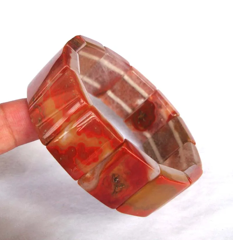 Женский браслет с бусинами из натурального агата | Украшения и аксессуары