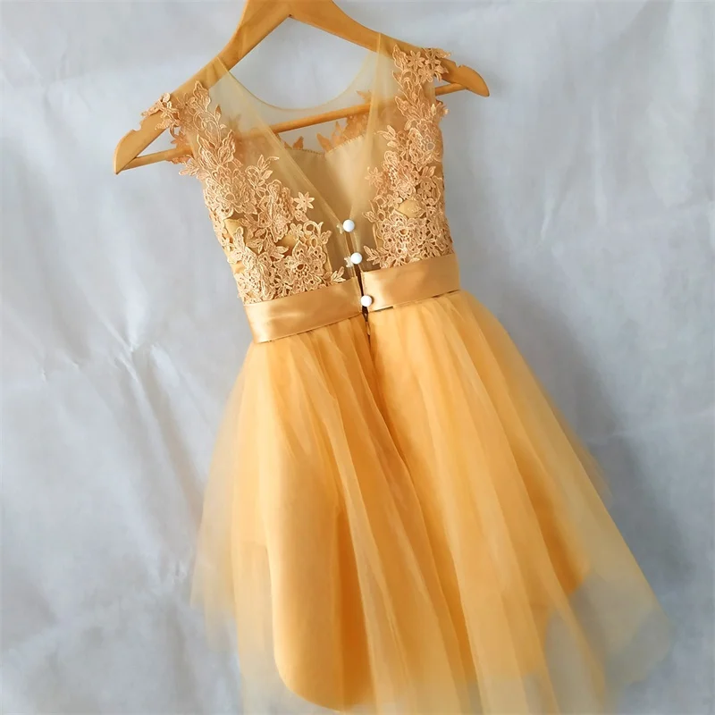 Платье с цветочным рисунком для девочек короткое спереди и сзади свадьбы дня