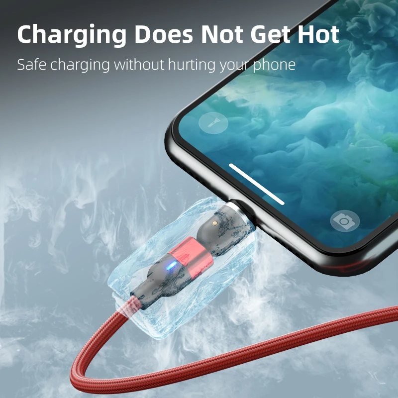 Магнитный кабель HEEMAX со светодиодной подсветкой Micro USB Type C для Xiaomi Mi 10 зарядный