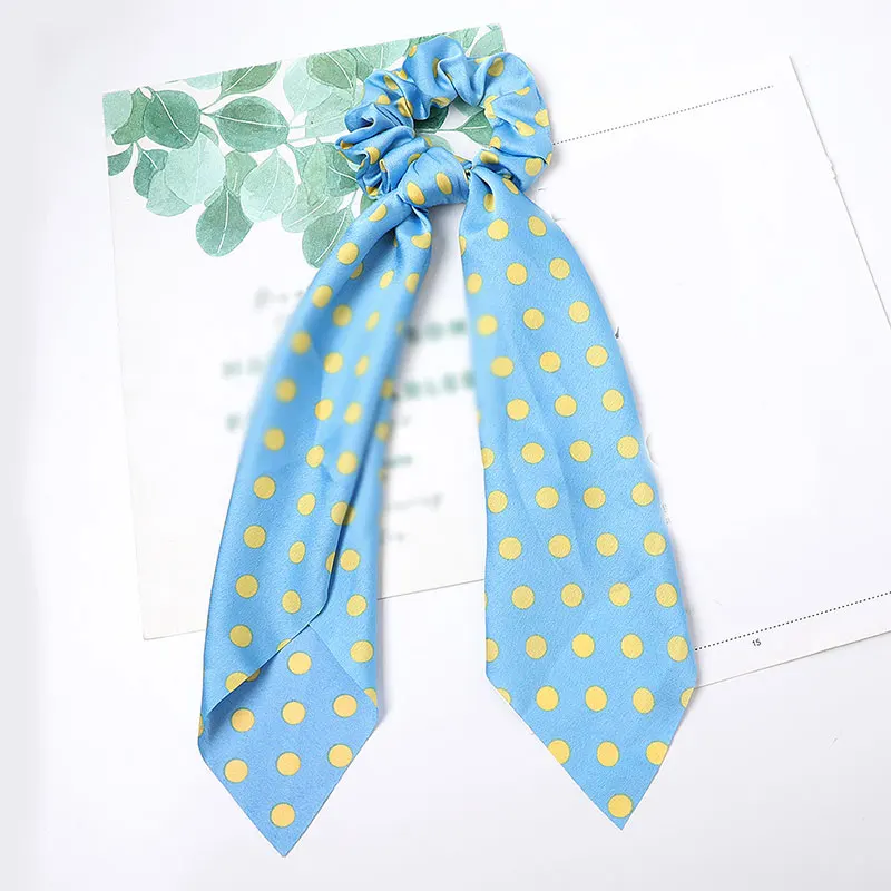 Big Dot Print Hairbands Ribbon Scrunchies Ponytail Long Scarf Bow Elastic Hair Bands Ties Rope Rings Accessories Ribbons |