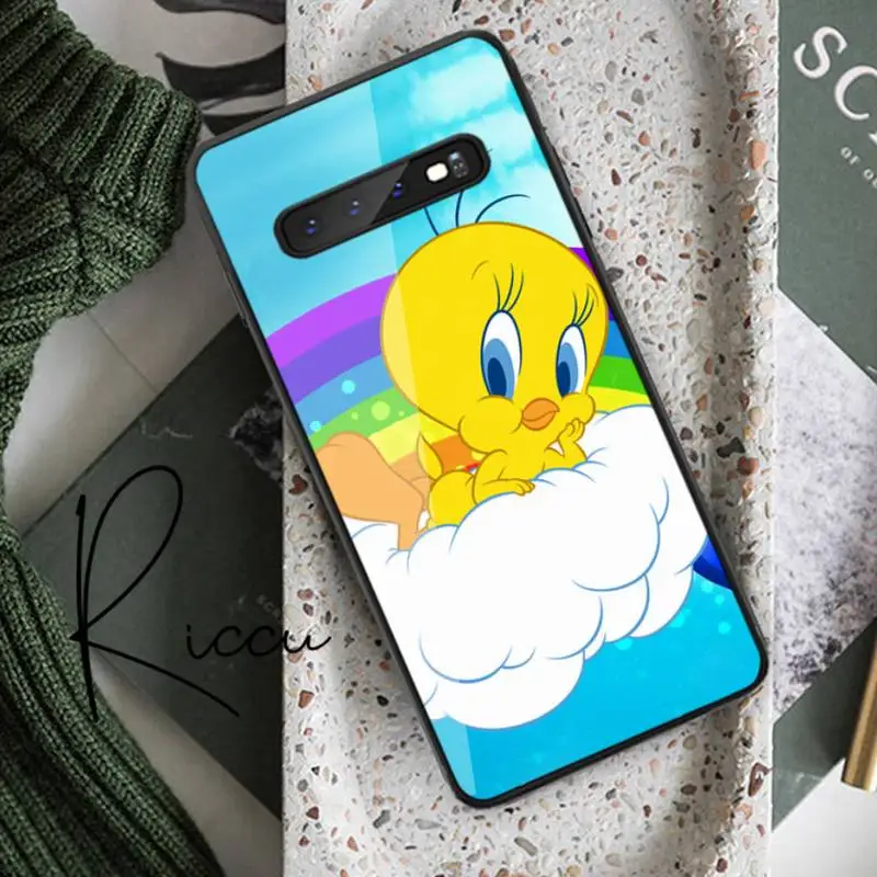 

Cartoon Tweety Bird Phone Case Tempered Glass For Samsung S20 Plus S7 S8 S9 S10E Plus Note 8 9 10 Plus A7 2018