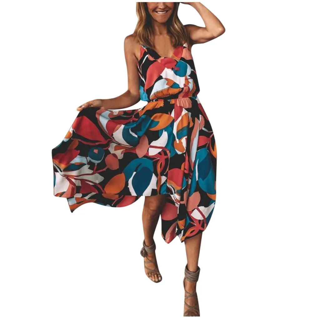 Womail Fashion Повседневные платья Для женщин лоскутное короткий рукав пляжное платье