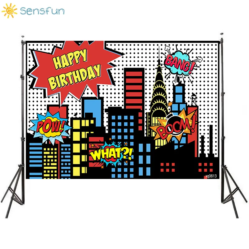 Sensfun BOOM BANG для мальчика на день рождения фон фотосъемки с изображением