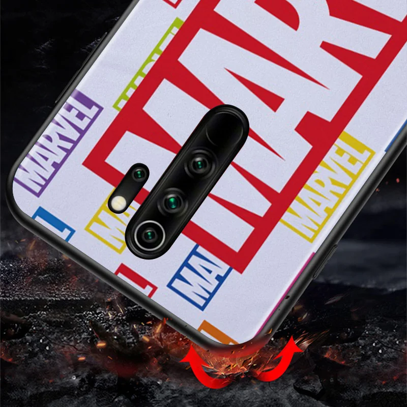 

Marvel Avengers Logo For Xiaomi Redmi K40 K30T K30S K30i K20 10X 9T 9i Ultra Pro 5G Soft TPU Silicone Black Cover Phone Case