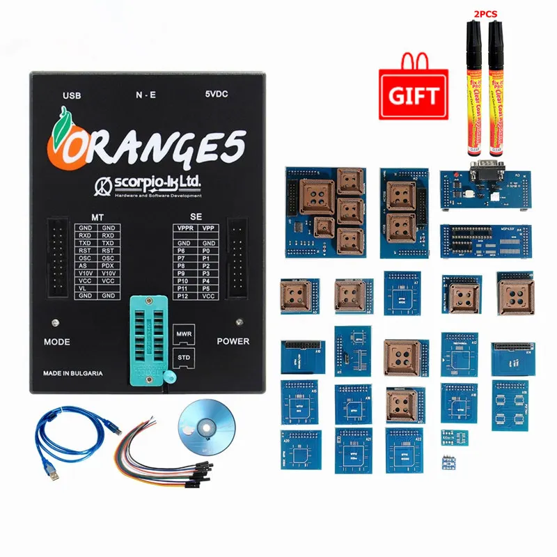 Full Set and gift Новейший OEM Orange5 с полным адаптером профессиональный полный пакет оборудования+ Расширенная функция программного обеспечения оранжевый 5 с русским - Цвет: Full Set and gift