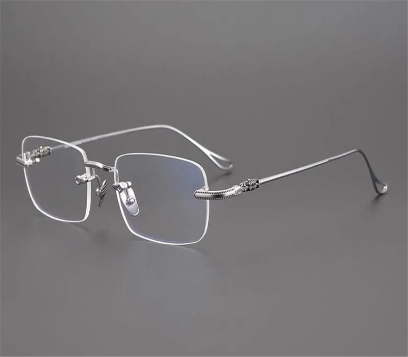 

Rimless Men Business Pure Titanium Progressive Multi-focal Lens Eyewear Frame High Quality See Near Far Gold Reading Glasses