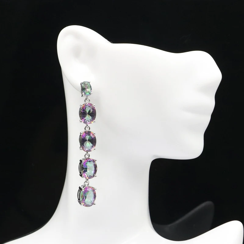 58x8 мм Европейский дизайн Длинные создан гранатовый родолит огонь Радуга Топаз CZ