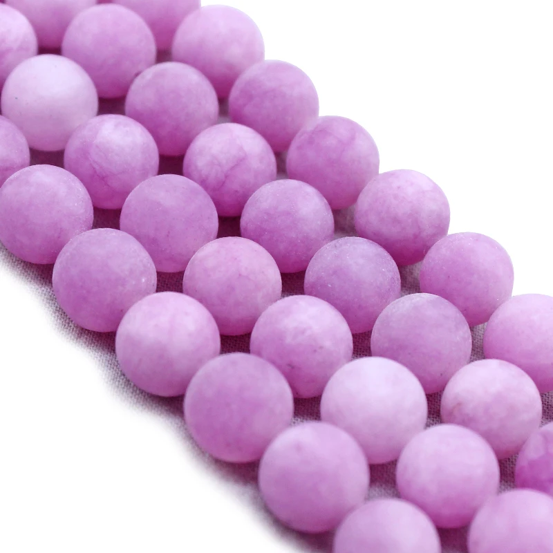 Матовые бусины из натурального камня 8 мм фиолетовые бусины-разделители россыпью