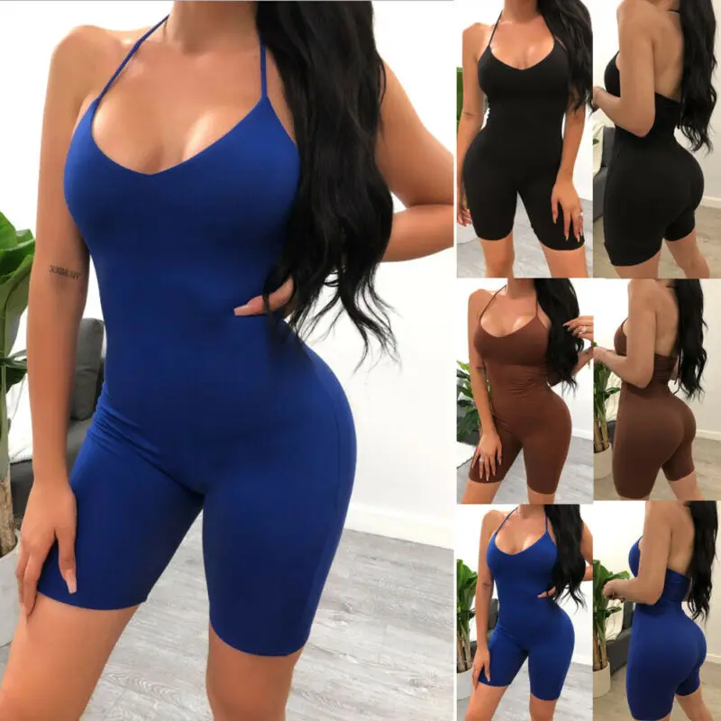 Женское повседневное Боди без рукавов сексуальное однотонное боди с открытой