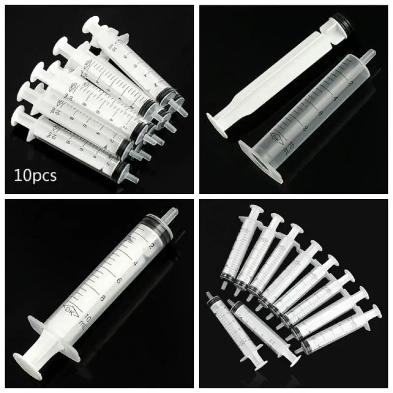 

10ML/10PCS PlasticNo Needle Syringe Capacity Syringe Transparent Sterile Measuring Injection Nutrient Hydroponics Syringe