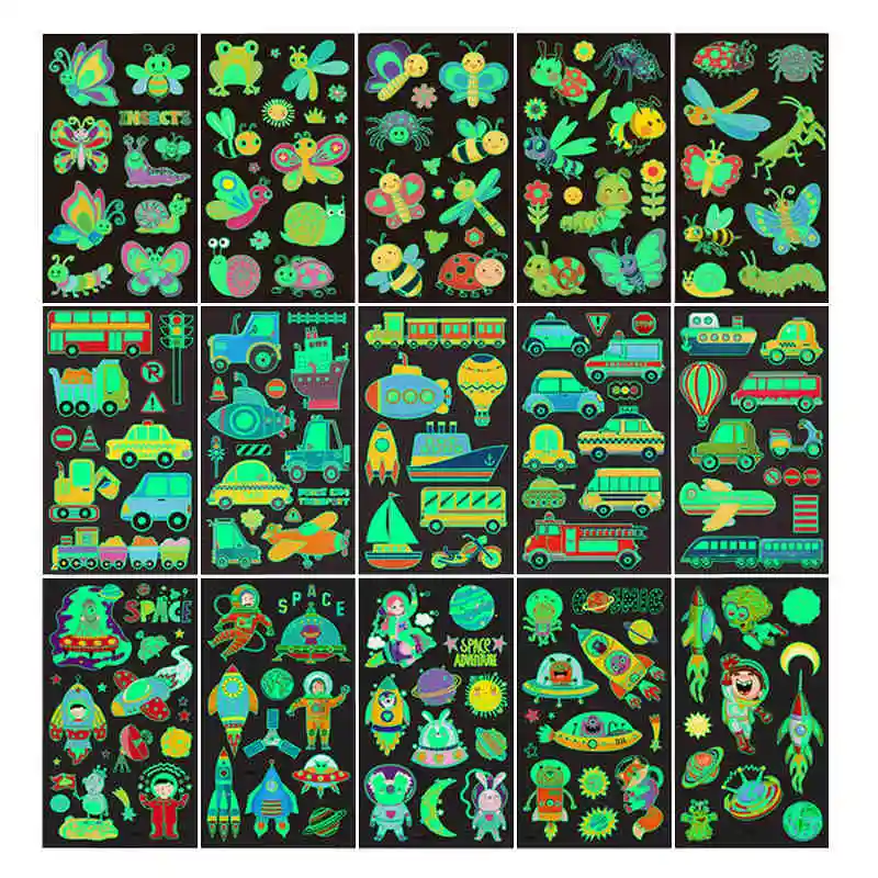 

5 шт./упак. светящееся лицо, временный цвет, единорог, Русалка, Детская тату-наклейка, милый DIY, декоративный материал для скрапбукинга ручной ...