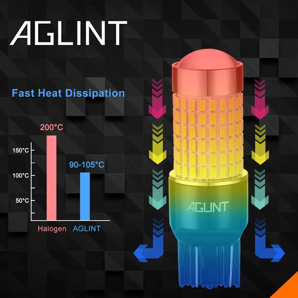 AGLINT 2 шт. T20 7443 W21W W21/5W 7440 FPC светодиодный автомобильные лампы 3014 SMD 144 s для авто
