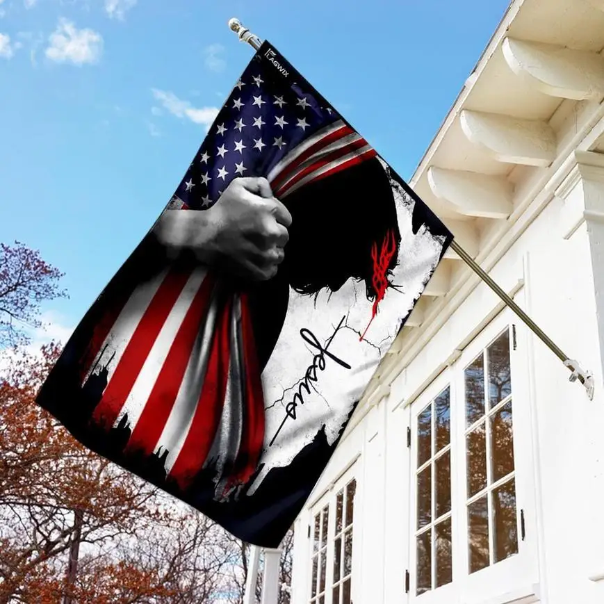 

Jesus American Don't Be Afraid Just Have Faith Flag 3D Full Printing Garden Flags Hanging House Decoration Double-sided Printing