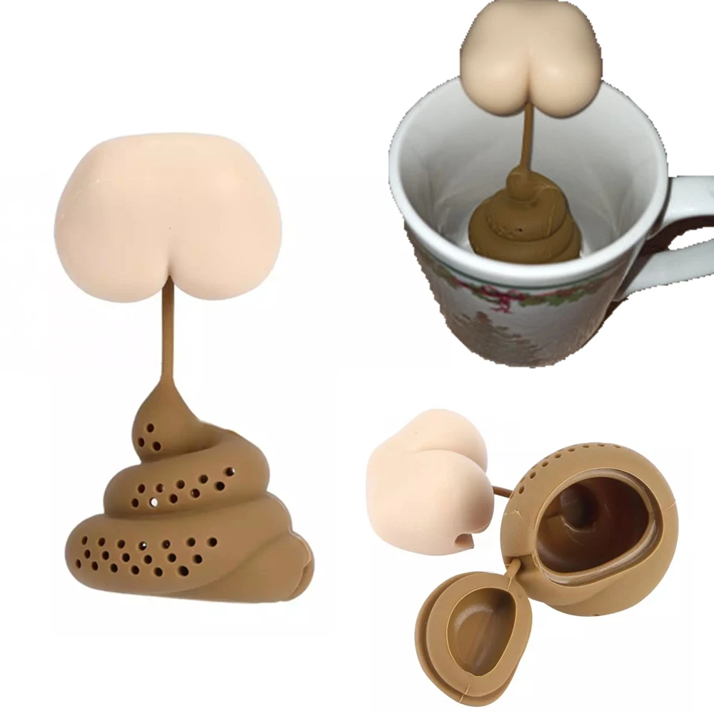 

Креативный ситечко для заваривания чая в форме уборки, силиконовый чайный пакетик для ягодиц, фильтр для листьев, диффузор, чайная посуда, ч...