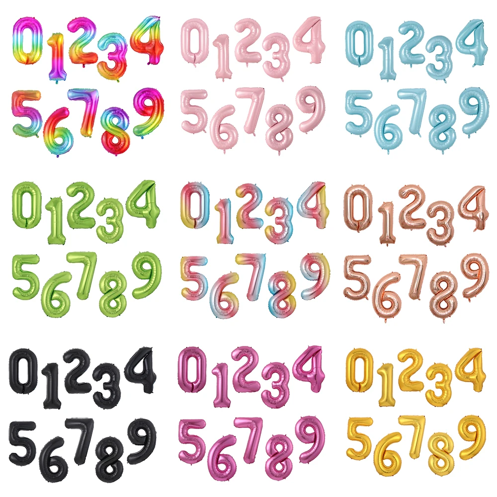 40 дюймов градиентные розовые синие золотые серебряные фольгированные шары с