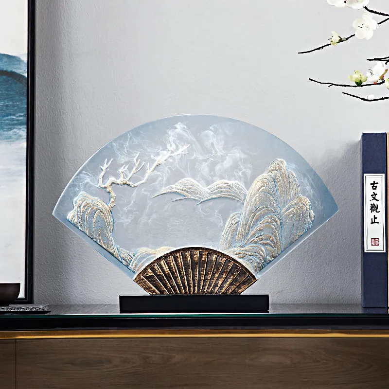 Китайские прозрачные полимерные веер украшения Fengshui домашняя гостиная