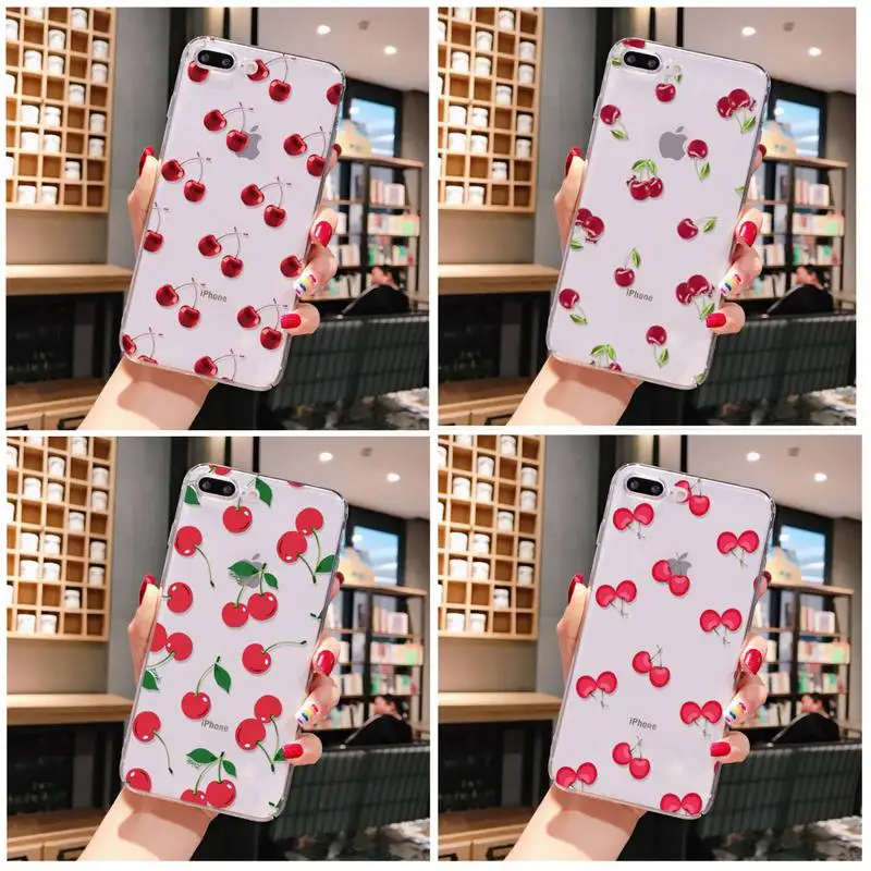 

Cherry Phone Case For iPhone X XS MAX 6 6s 7 7plus 8 8Plus 5 5S SE 2020 XR 11 12pro max Soft Silicone Case Fundas