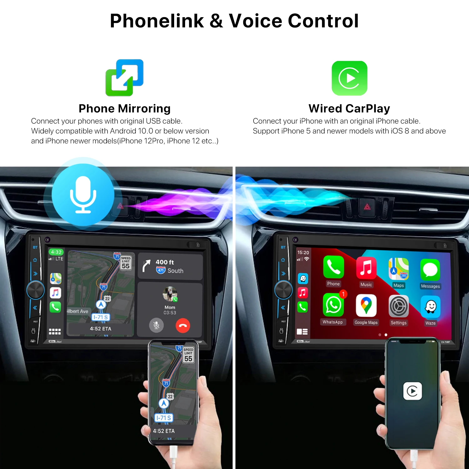 Универсальный автомобильный радиоприемник MP5 плеер Bluetooth FM Apple Carplay Автомагнитола