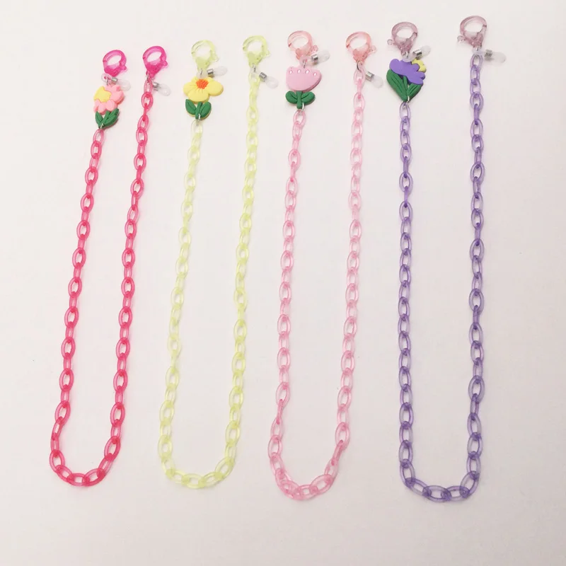 Милый мультяшный цветочный кулон длинное ожерелье маска для лица ремешок
