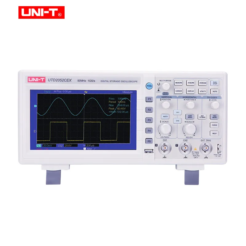 UNI-T UTD2052CEX цифровые осциллографы 2CH 50 МГц 1Gsa измеритель объема 7 дюймов