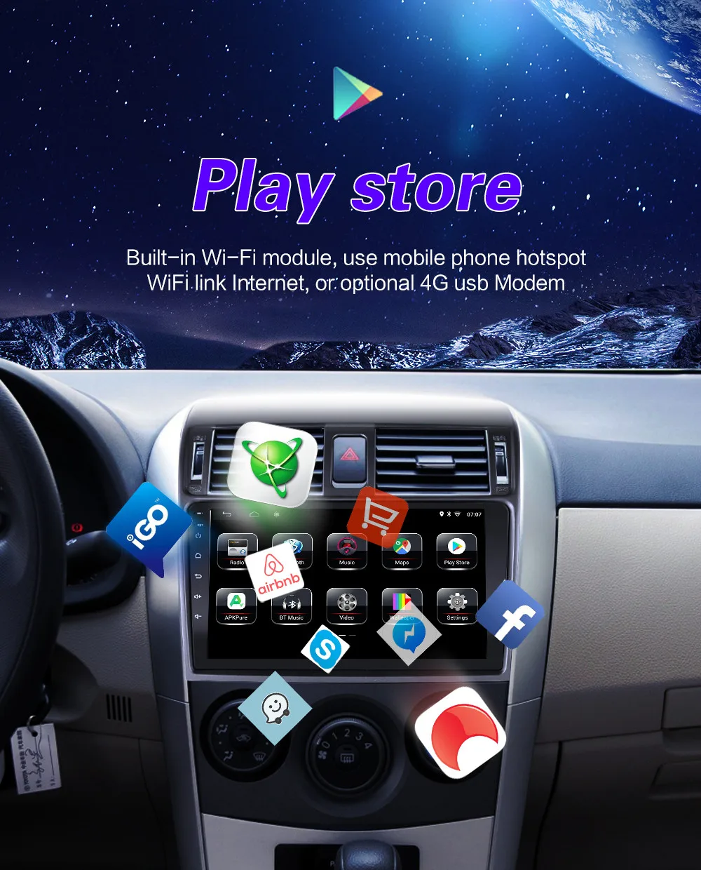 Car Radio Multimedia Video Player Mirror Link For Toyota Corolla E140/150 2008 2009 2010 2011 2012 2013 No Android 2 DIN