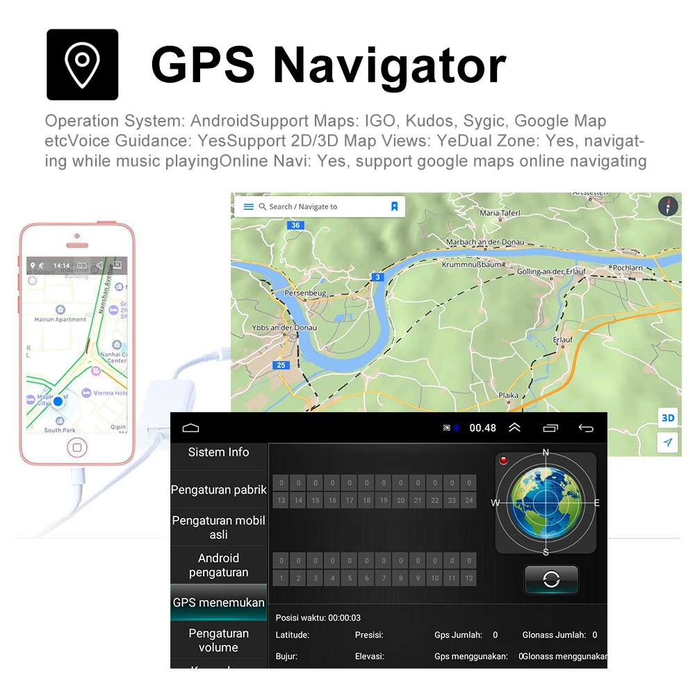 Автомагнитола Podofo мультимедийный плеер на Android с 8 &quotсенсорным экраном Wi Fi GPS для