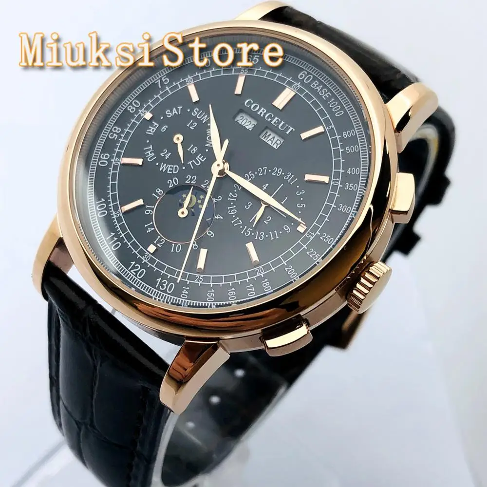 Часы мужские механические с циферблатом под розовое золото 42 мм