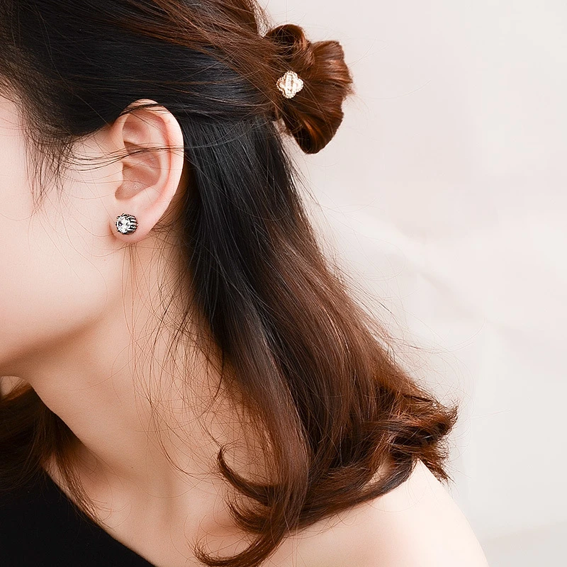 

Simple Large AAA Cubic Zirconia Stud Earrings For Women Party Jewelry Wholesale Stainless Steel Ear Aerets Christmas Gifts 2020