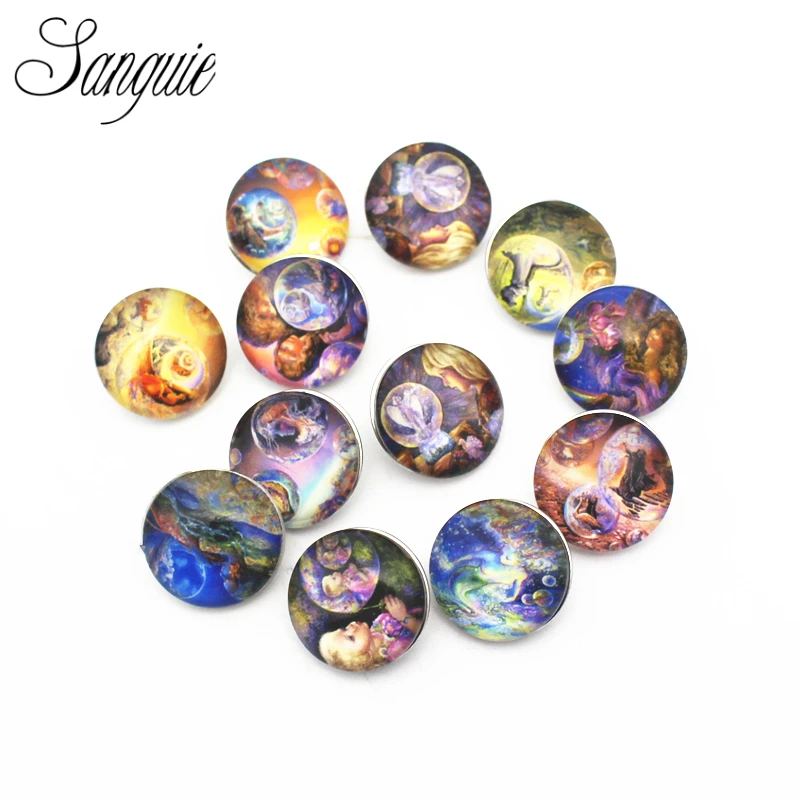 10 шт./лот Мультяшные животные единорог хрустальные подвески кнопки 18 мм