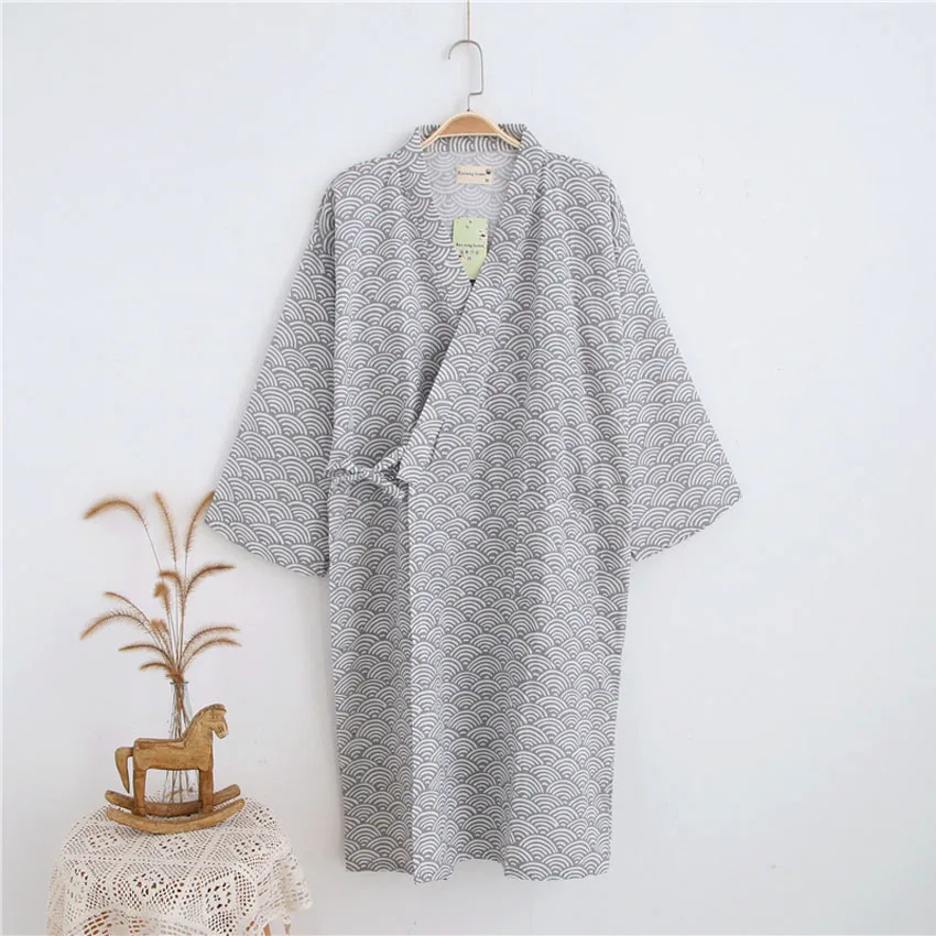 Японское кимоно из хлопка Jinbei Пижама для мужчин одежда сауны спа свободная