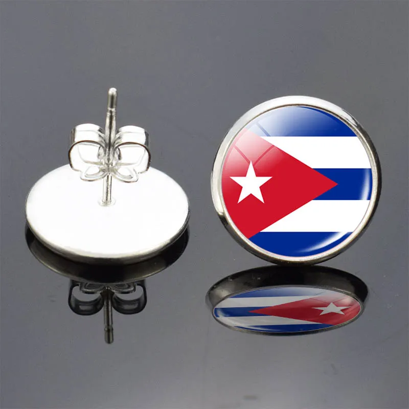 Модные женские посеребренные серьги с национальным флагом канадские