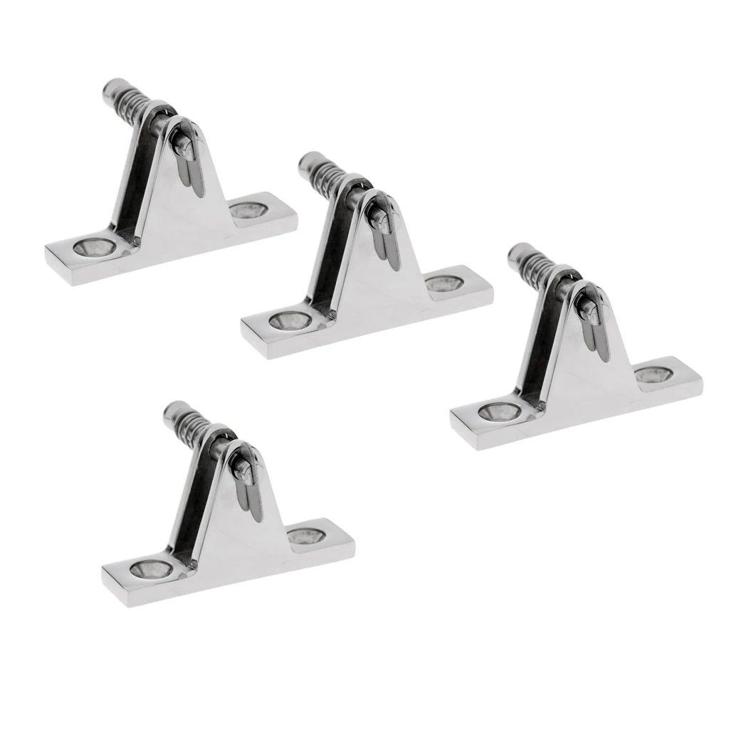 

4pcs Bimini Top Deck Hinge 90 Degree with Quick Release Pin - Boats Cover Fittings Concave Base Hardware 316 Stainless Steel