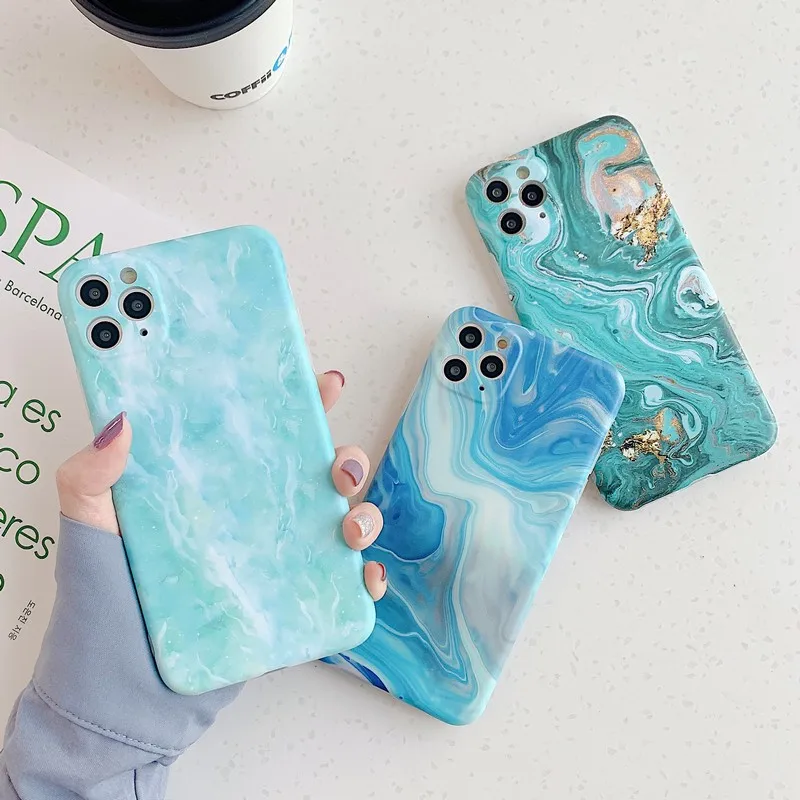 Чехол для телефона Gelandge с матовой мраморной текстурой iPhone 11 Pro Max XS X XR SE 8Plus мягкий